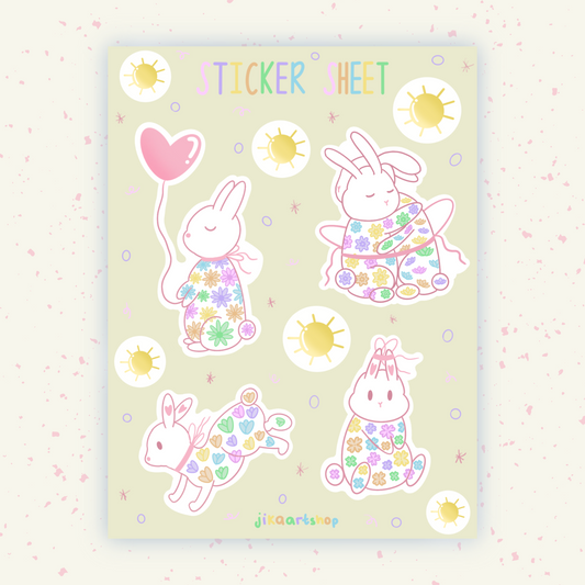 Flower Power Bunny Sheet 𓇢𓆸